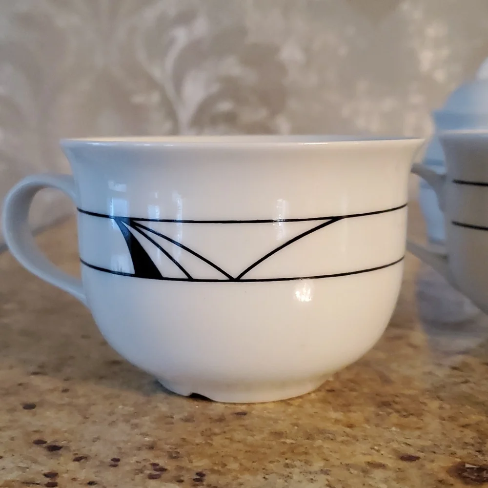 Danesco porcelaine de pologne cups and sugar bowl - Picture 2 of 13